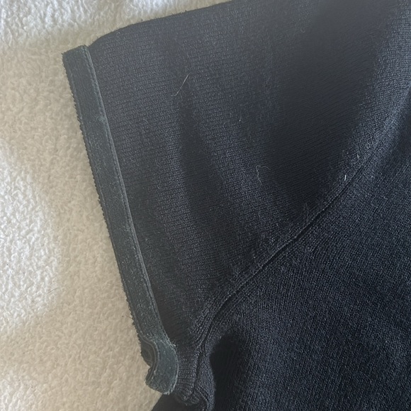 Knitted black top,55%silk20%cotton 25 nylon, velvet deco at arm and neck size S - Picture 2 of 6